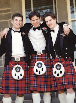 Mark Wishart, flanked by brothers John and Adrian